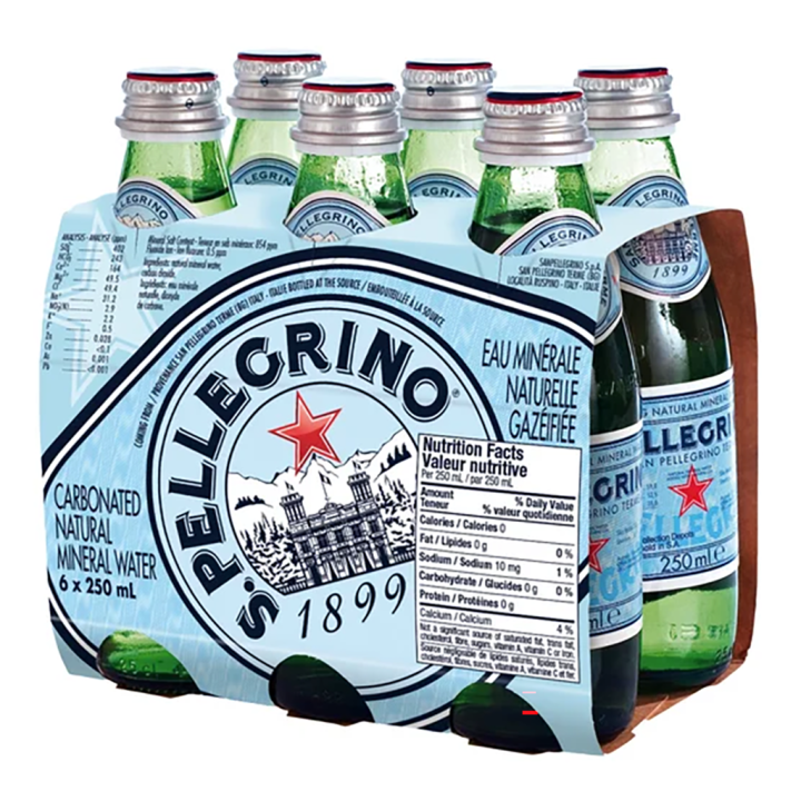 San Pellegrino Carbonated Mineral Water 24 × 250 mL