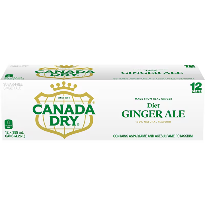 Canada Dry Diet Ginger Ale Cans 12 x 355 mL