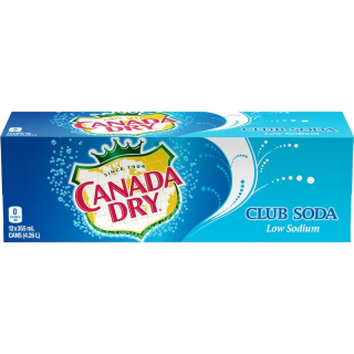 Canada Dry Low Sodium Club Soda Cans 12 x 355 mL