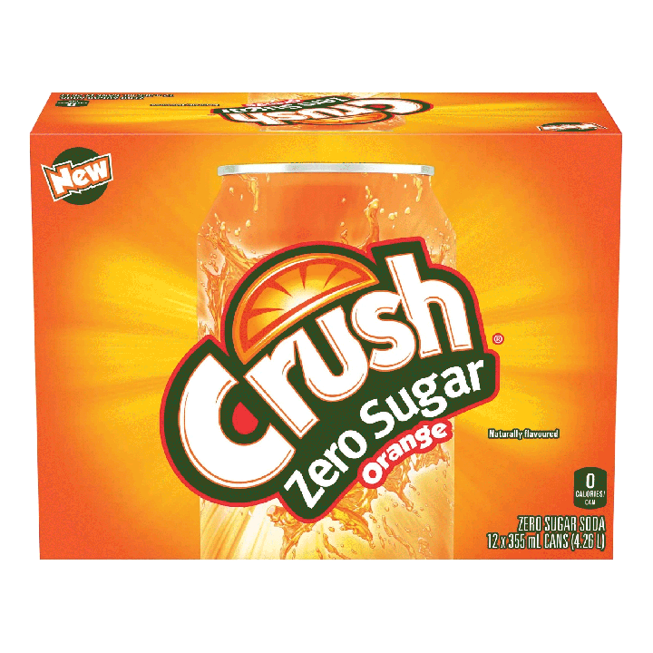 Crush Zero Sugar Orange 12x355 mL cans