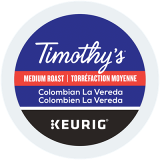 Timothy's Colombian La Vereda Coffee K-Cup Pods