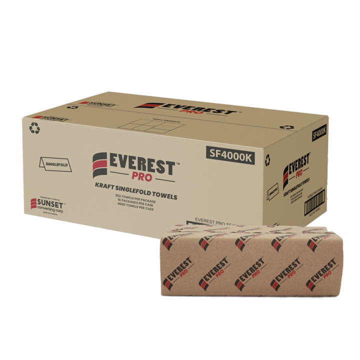 Everest Pro - Paper Hand Towel - Single Fold - Kraft - SF4000K