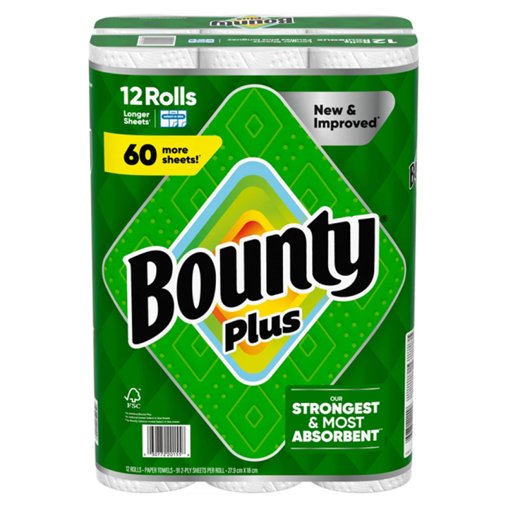Bounty Plus Paper Towel, 12 x 91 Sheets