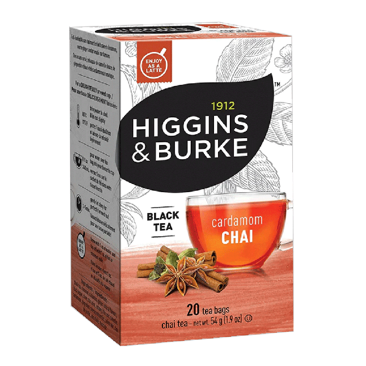 Higgins & Burke Cardamom Chai Filterbag Tea 20 Count
