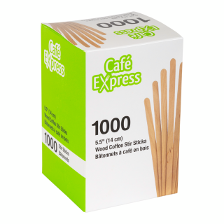 Café Express 5.5" Wooden Coffee Stir Sticks