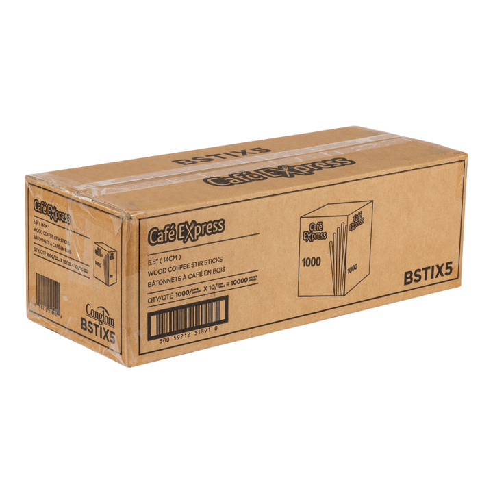 Café Express 5.5" Wooden Coffee Stir Sticks