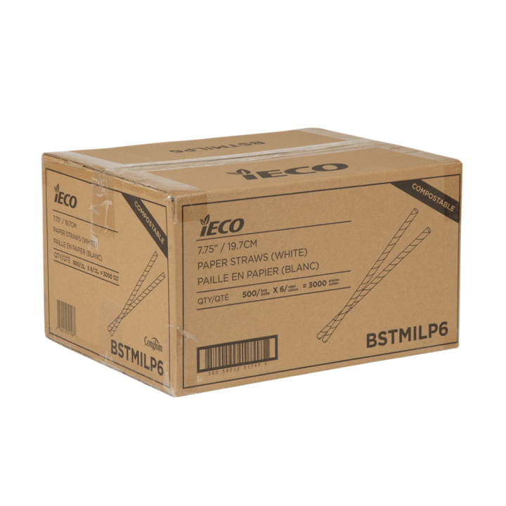 iECO 7.75" Paper Straws 6 Packs of 500