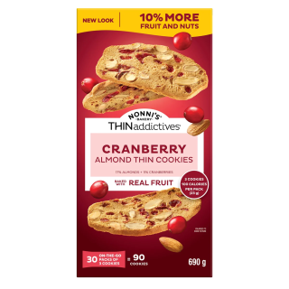 THINaddictives Cranberry Almond Thin Cookies 30x23g