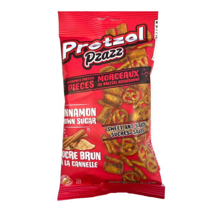 Pretzel Pzazz Pretzel Pieces Cinnamon Brown Sugar 12x56g