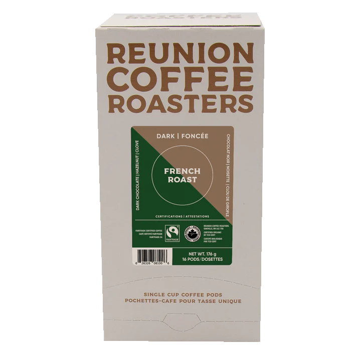 Reunion Coffee Roasters Organic French Roast  Coffee Pods 16 Pack
