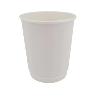 10oz Squat Hot Paper Cup - Double Wall - White