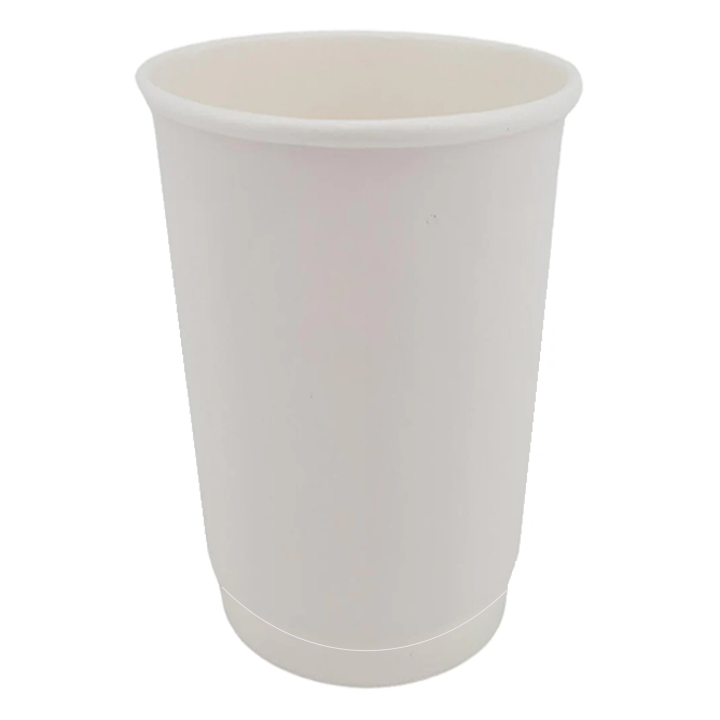 12oz Squat Hot Paper Cup - Double Wall - White
