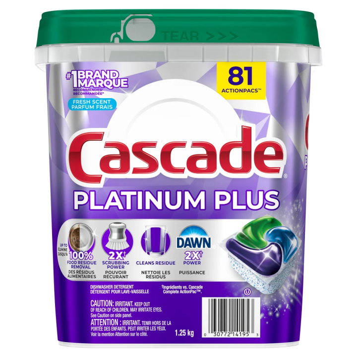 Cascade Platinum Plus ActionPacs, 81-count