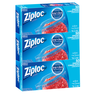 Ziploc Easy-open Large Freezer Bags 3 packs of 50