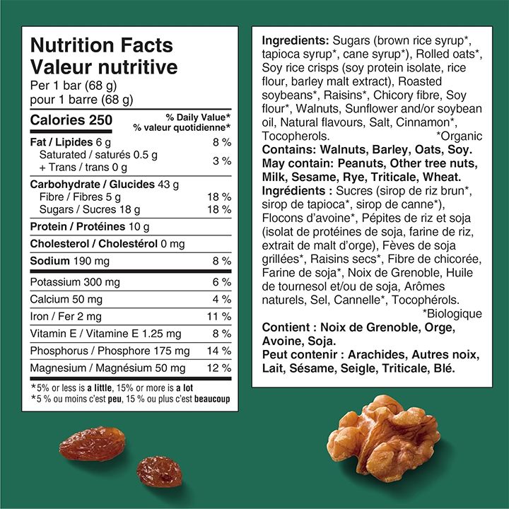 CLIF BAR Energy Bars, Oatmeal Raisin Walnut