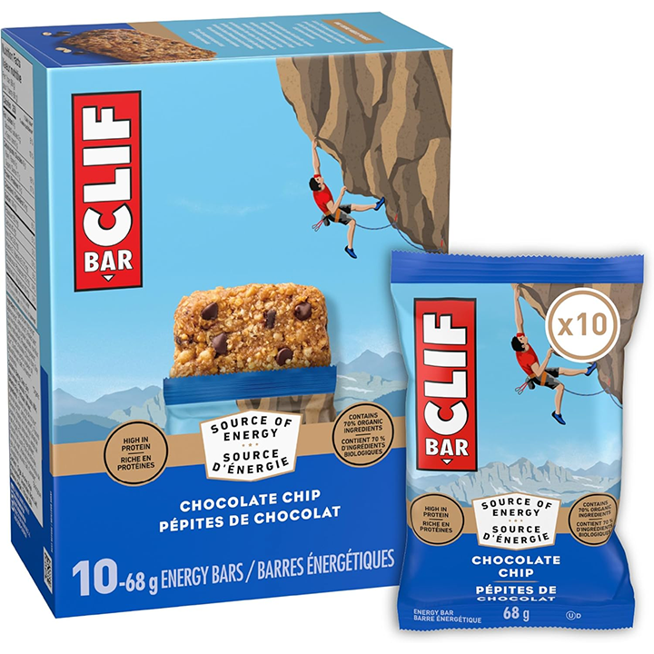 CLIF BAR Energy Bars, Chocolate Chip, 680 g (Pack of 10)