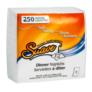 Suave 1-ply Dinner Napkins 12 packs of 250