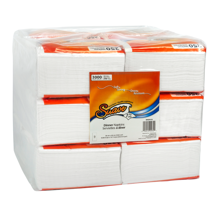 Suave 1-ply Dinner Napkins 12 packs of 250