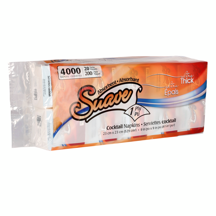 Suave 1-ply Cocktail Napkins 20 Packs of 200
