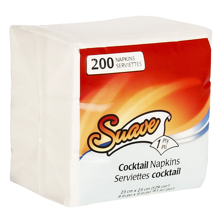 Suave 1-ply Cocktail Napkins 20 Packs of 200