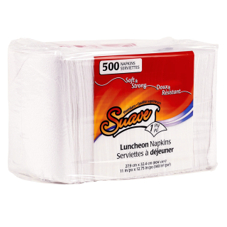 Suave 1-ply Recycled Luncheon Napkins 12 packs of 500