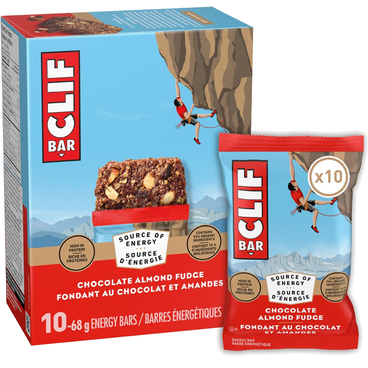 CLIF BAR Energy Bars, Chocolate Almond Fudge, 680 g (Pack of 10)