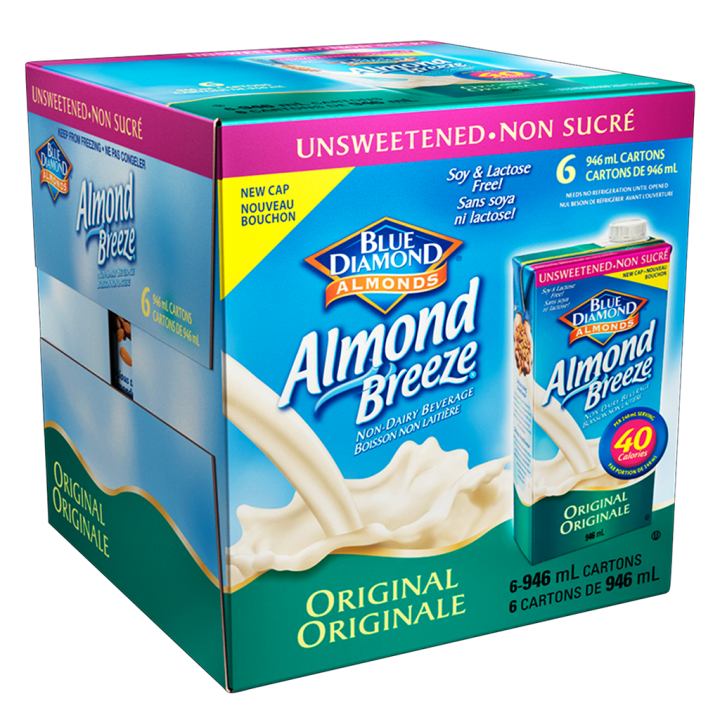 Almond Breeze Original Unsweetened Non-Dairy Beverage 6×946 mL