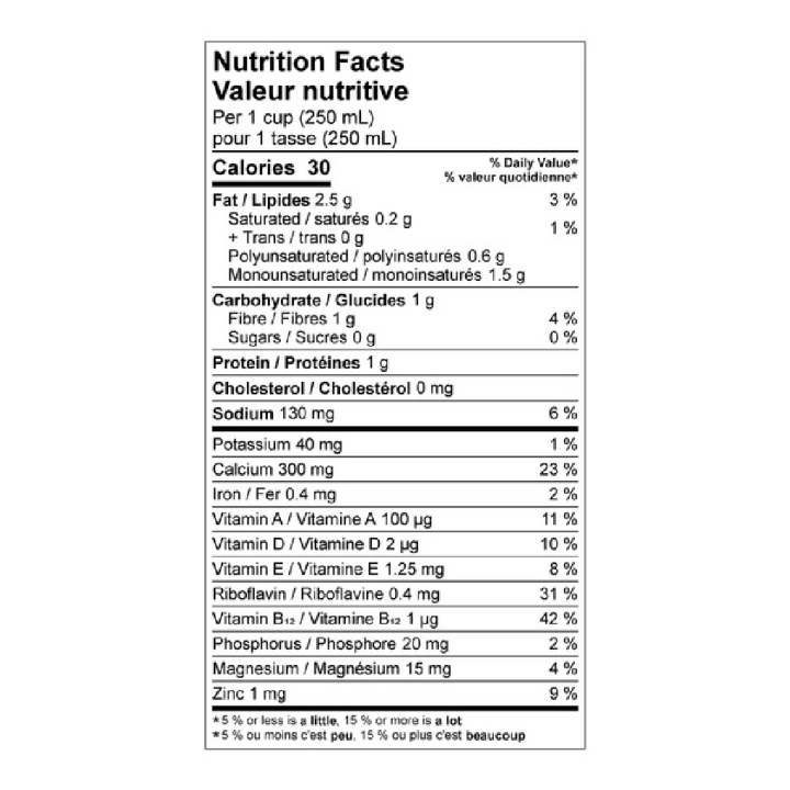 So Nice Organic Unsweetened Almond Milk 3x1.89 L